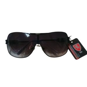 Khan Wrap Around One Piece Aviator Sunglasses White And Black